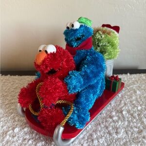 Vintage Rare Sesame Street Sleigh Ride Animated Christmas Toy